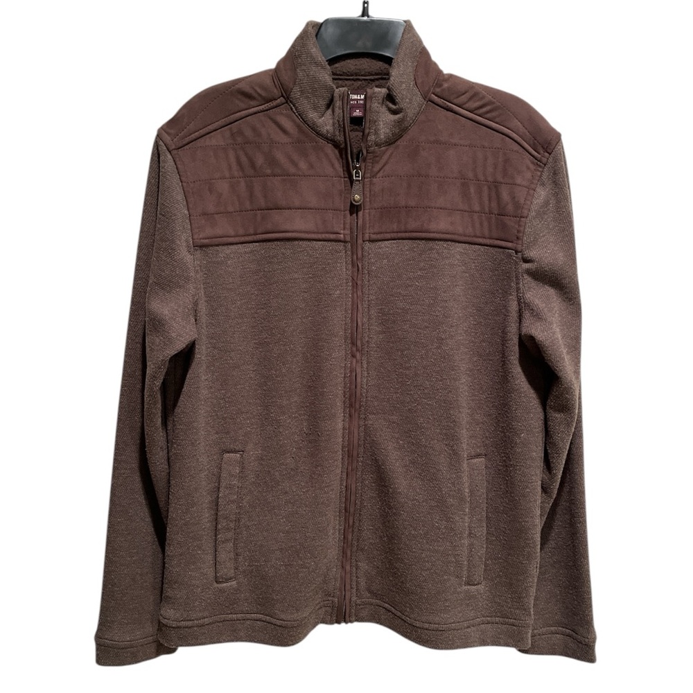 Johnston & Murphy Men's Zip Up Brown Sweater Medium